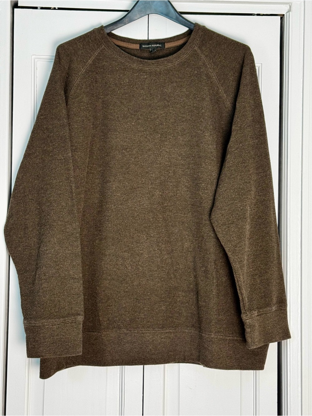 Banana Republic Men's Olive-Brown Crewneck Sweater